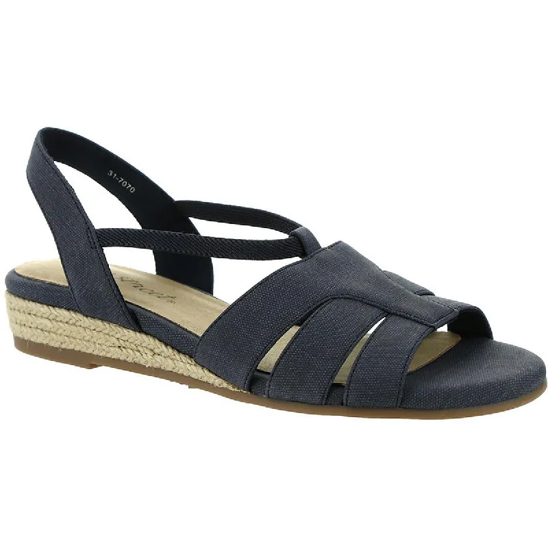 Personalized Series Easy Street Womens Yesenia Faux Leather Peep-Toe Slingback Sandals