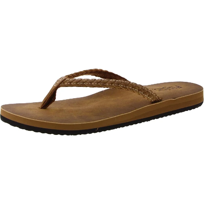 Exquisite Embroidery Flojos Womens Sky Faux Leather Slip On Thong Sandals