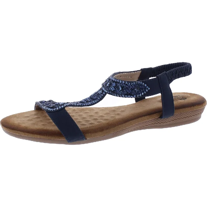 Youthful Style GC Shoes Womens Resa Cushioned Footbed Stretch Slingback Sandals