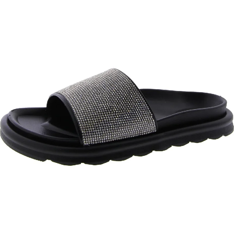 Elegant Series Mia Womens Biz Open Toe Slip On Slide Sandals