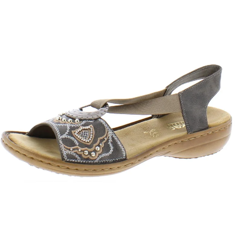 Fashionable Prints Rieker Womens Regina Casual Embroidered Slingback Sandals