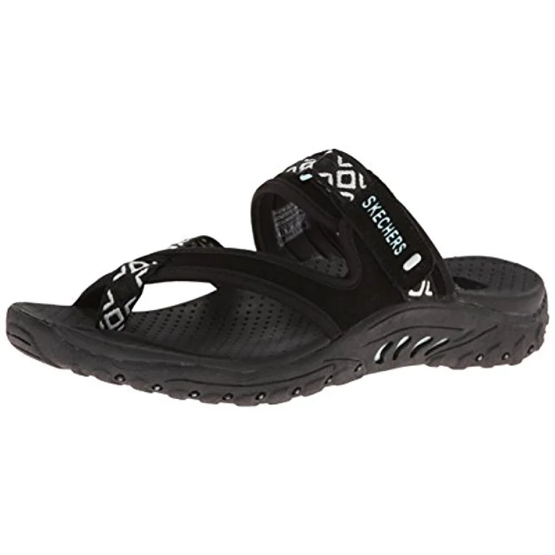 Romantic Data Skechers Womens Reggage-Trailway Leather Embroidered Sport Sandals