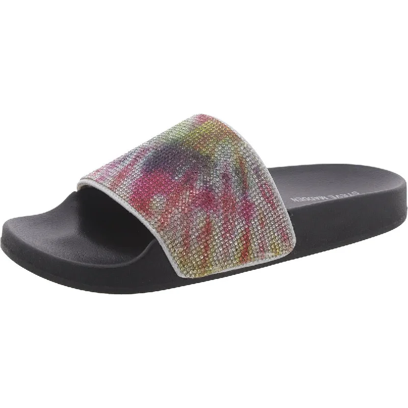 Cute Design Steve Madden Womens SOFTEYG Round toe Comfy Pool Slides