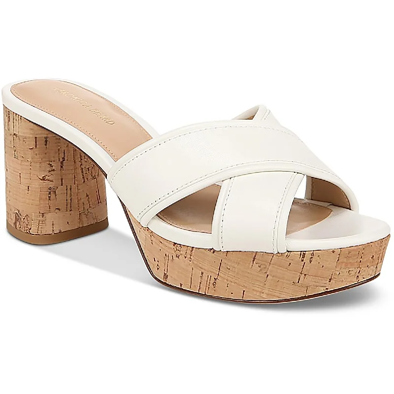 Elegant Design Veronica Beard Womens Dory Leather Slip On Platform Sandals